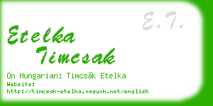 etelka timcsak business card